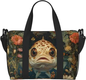 fish head print Travel Duffel Bag, Sports Tote Gym Bag, Swim Pool Bag Large Shoulder Tote Bag for Beach Weekender