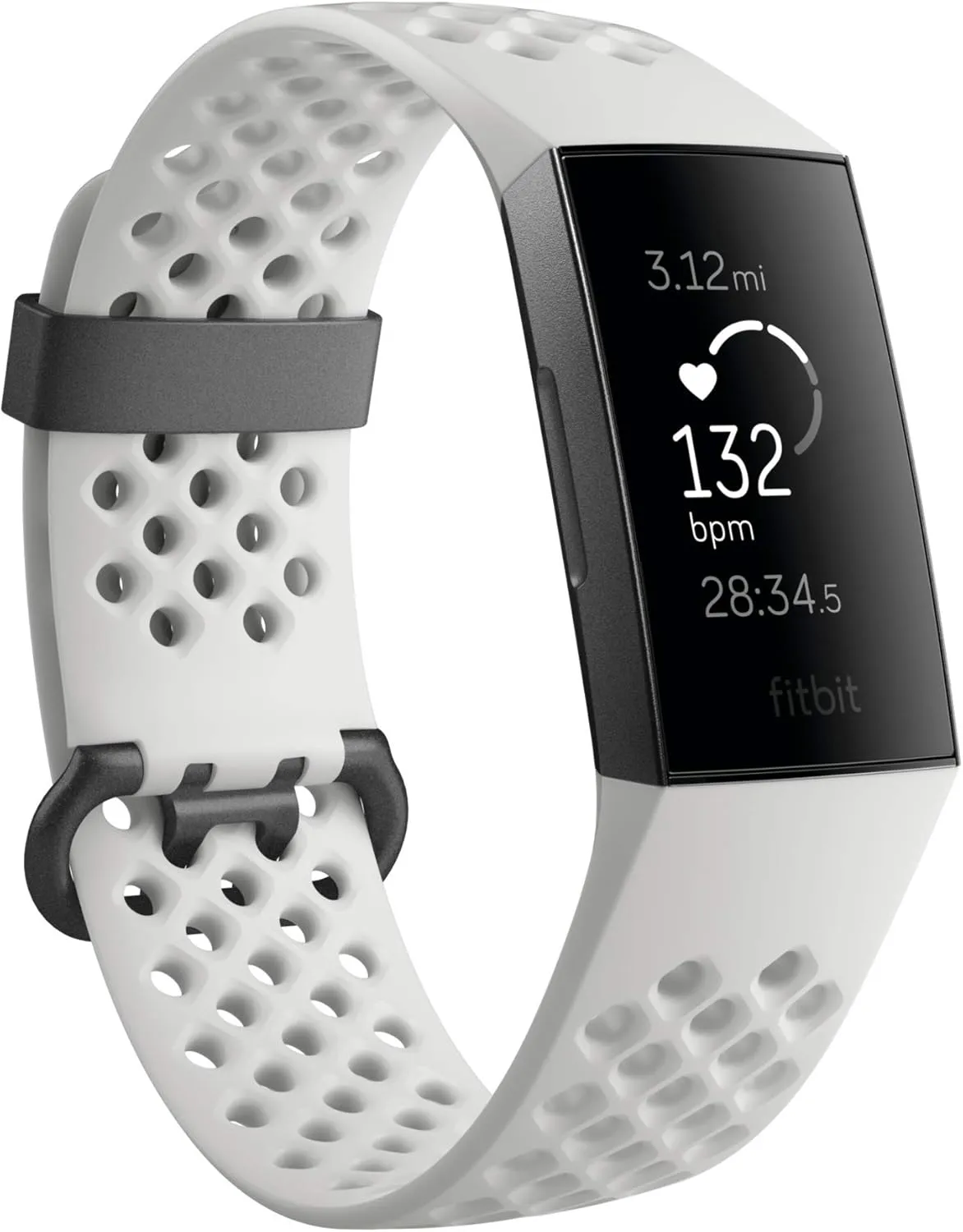 Fitbit Charge 3 SE Fitness Activity Tracker Graphite/White Silicone, One Size (S & L Bands Included) (Renewed)