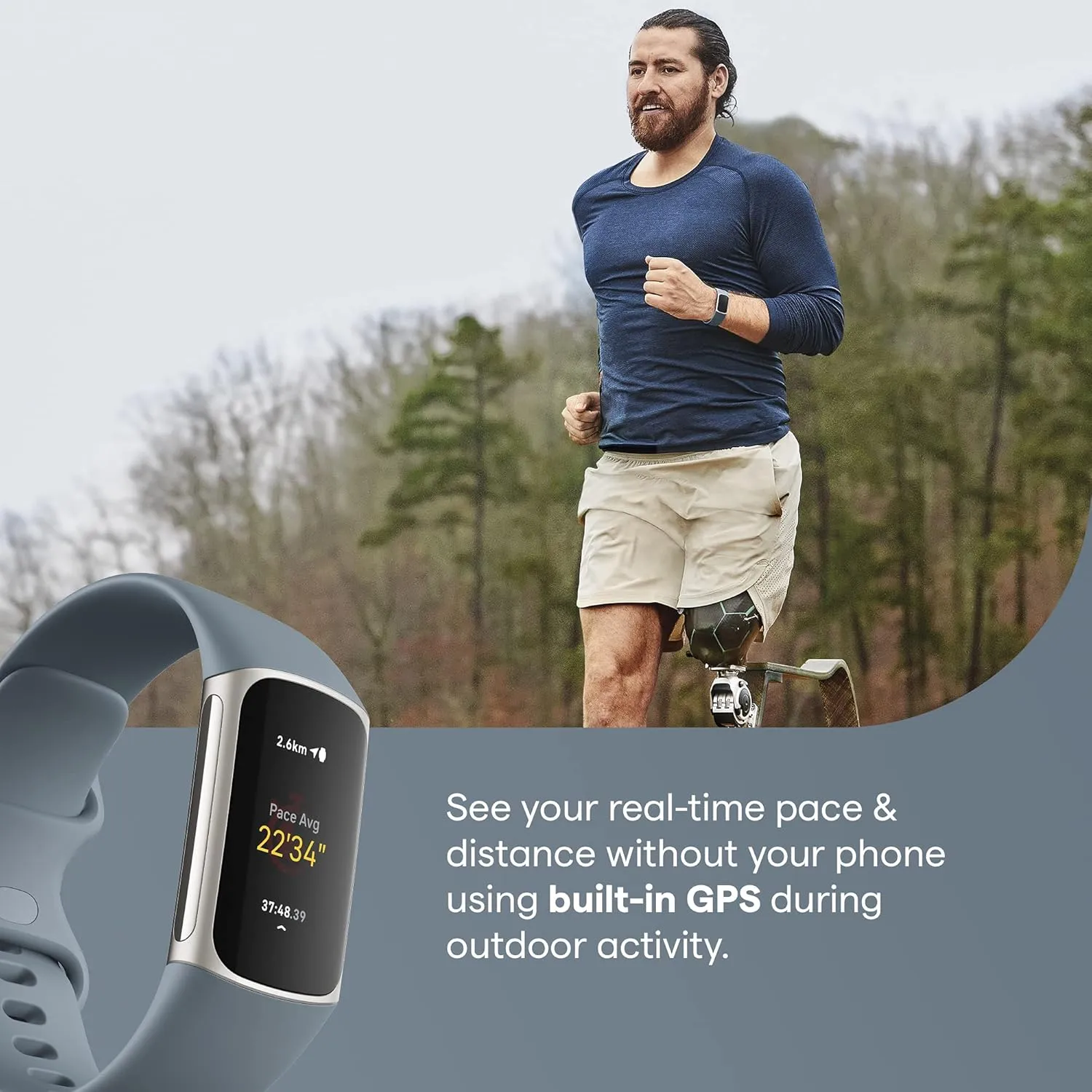 Fitbit Charge 5 Advanced Fitness, Health Tracker with Built-in GPS, Stress Management Tools, Sleep Tracking, 24/7 Heart Rate & More, Steel Blue (Renewed)