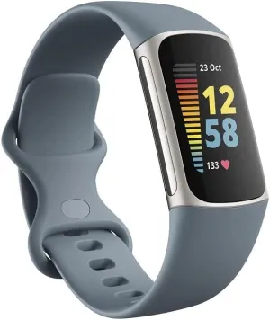 Fitbit Charge 5 Advanced Fitness, Health Tracker with Built-in GPS, Stress Management Tools, Sleep Tracking, 24/7 Heart Rate & More, Steel Blue (Renewed)