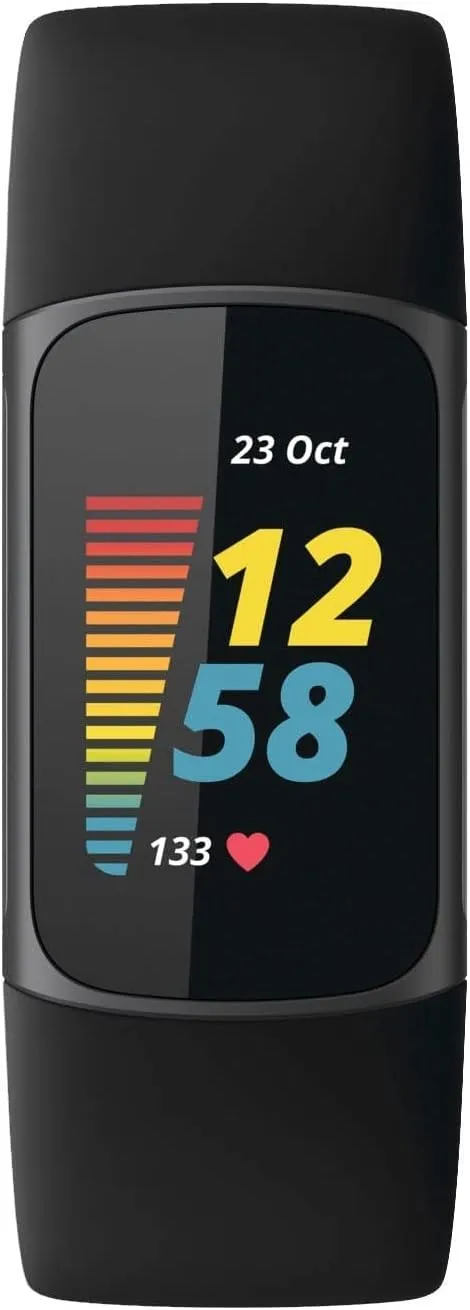 Fitbit Charge 5 Advanced Fitness Tracker with GPS, Heart Rate, Sleep & Health Tracker - Power Bundle with Adapter (Graphite Stainless Steel)