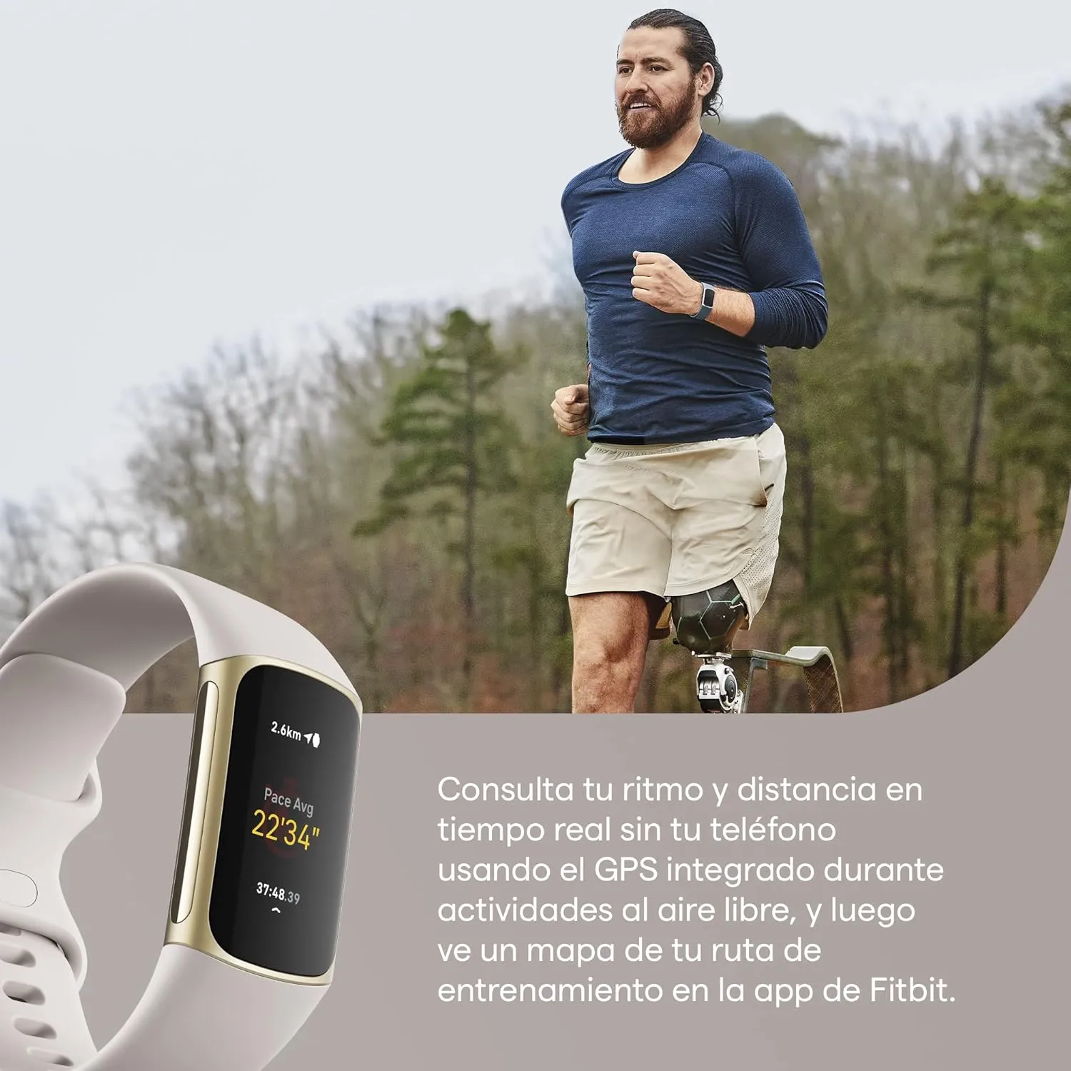 Fitbit Charge 5 Advanced Health & Fitness Tracker with Built-in GPS, Stress Management Tools, Sleep Tracking, 24/7 Heart Rate and More, Lunar White/Soft Gold, One Size (S &L Bands Included)