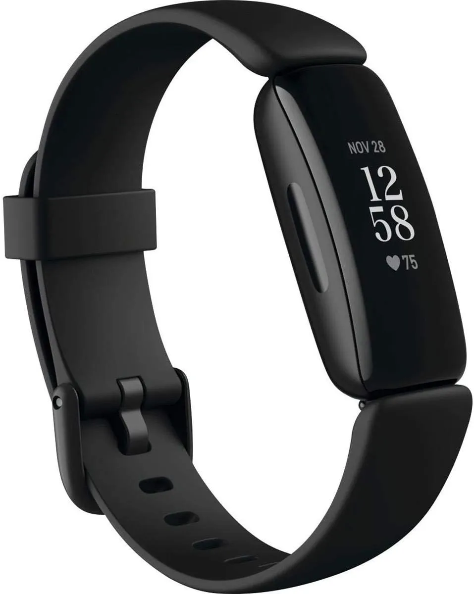 Fitbit Inspire 2 Health & Fitness Tracker with a Free 1-Year Fitbit Premium Trial, 24/7 Heart Rate, Black/Black, One Size (S & L Bands Included)