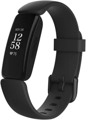 Fitbit Inspire 2 Health & Fitness Tracker with a Free 1-Year Fitbit Premium Trial, 24/7 Heart Rate, Black/Black, One Size (S & L Bands Included)