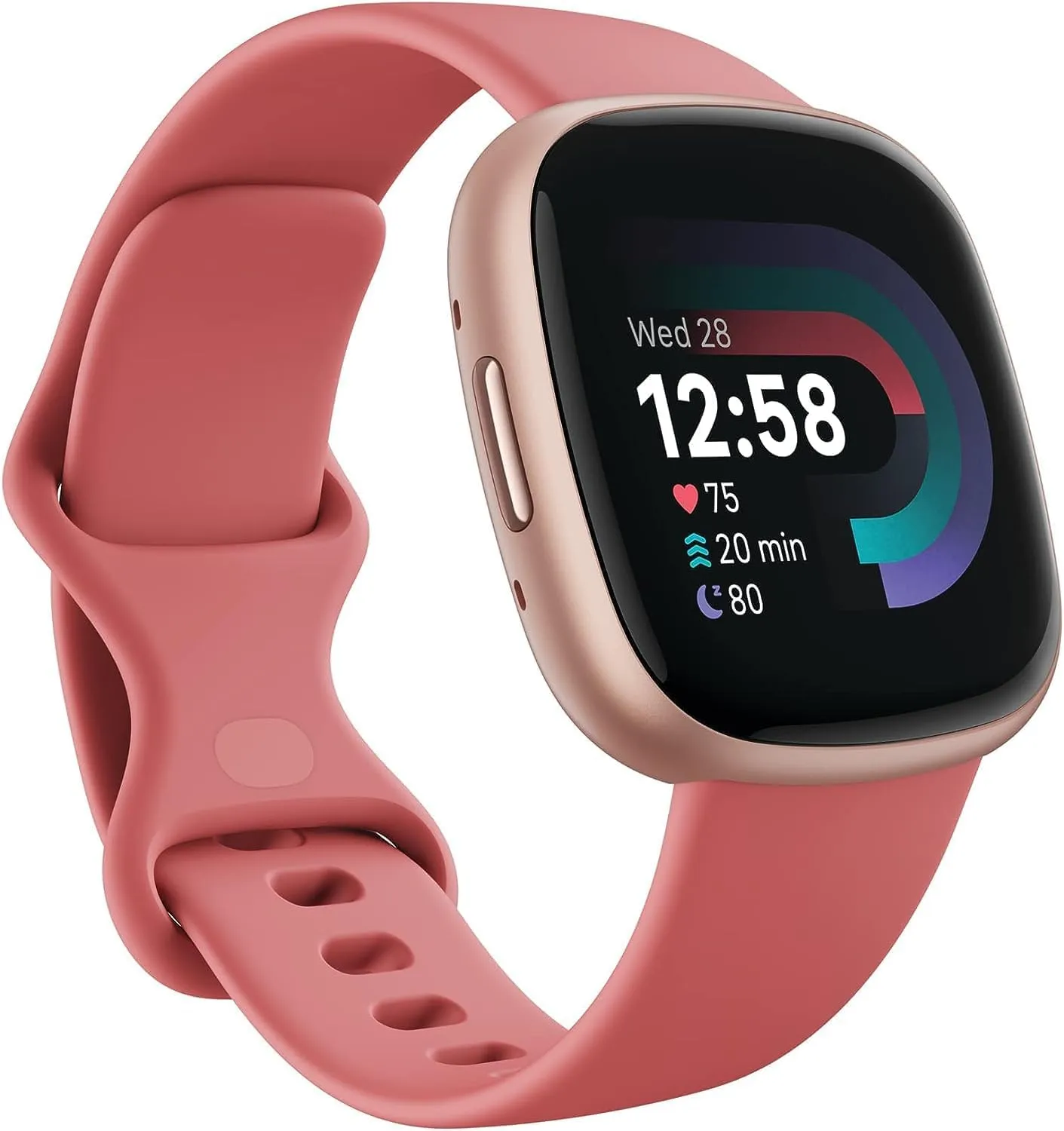Fitbit Versa 4 Fitness Smartwatch with Daily Readiness, GPS, 24/7 Heart Rate, 40  Exercise Modes, Fit Bit Smart Watch for Men and Women, Pink Sand/Copper Rose Bundle with Cleaning Cloth and Charger