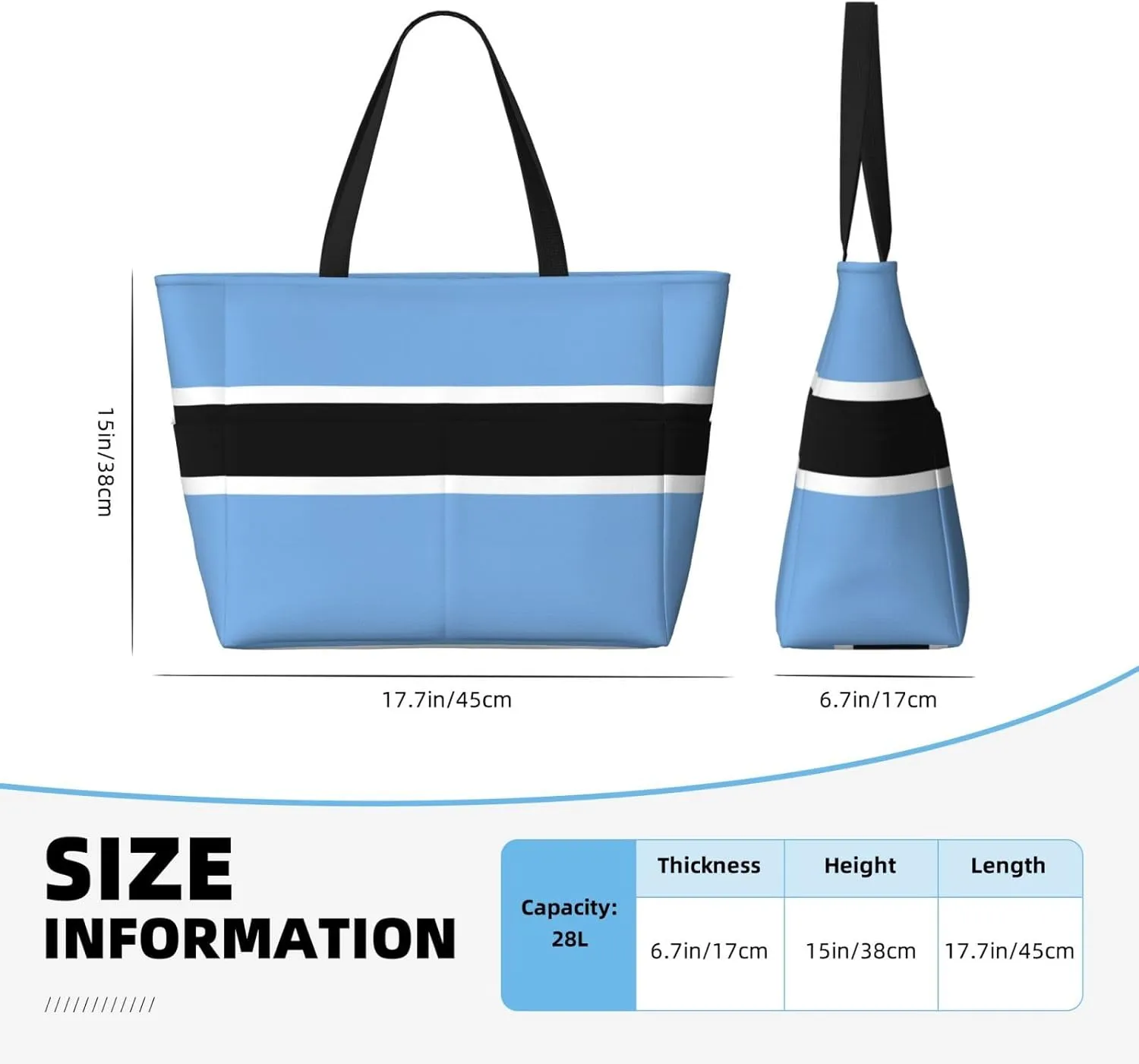 Flag Beach Tote Pool Bags for Women-Cute National Flag Large Grocery Tote Travel Reusable Handbags,7 Pockets, Zipper