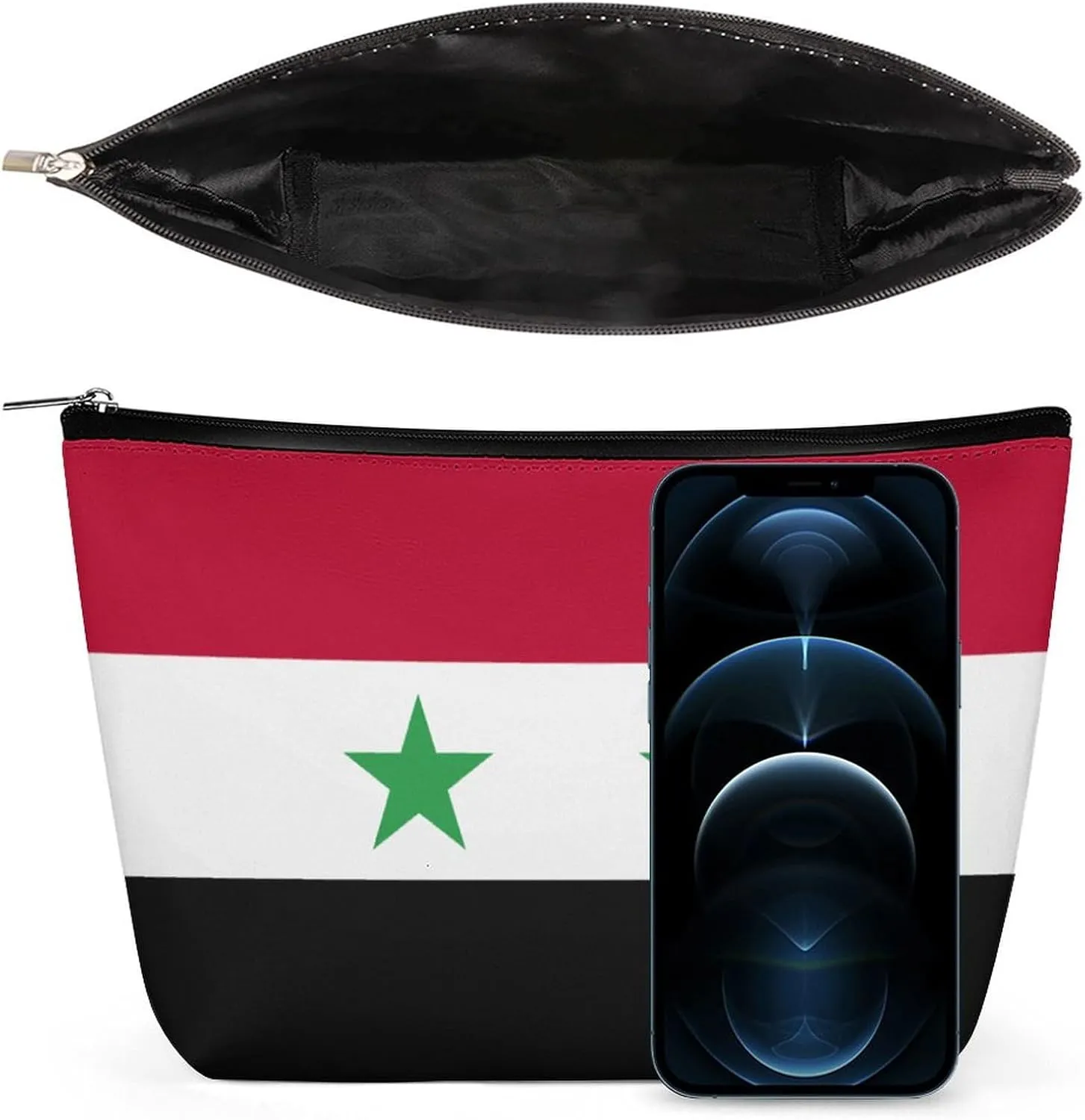 Flag of Syria Portable Travel Storage Cosmetic Bag,large Capacity Wash Bag One Size