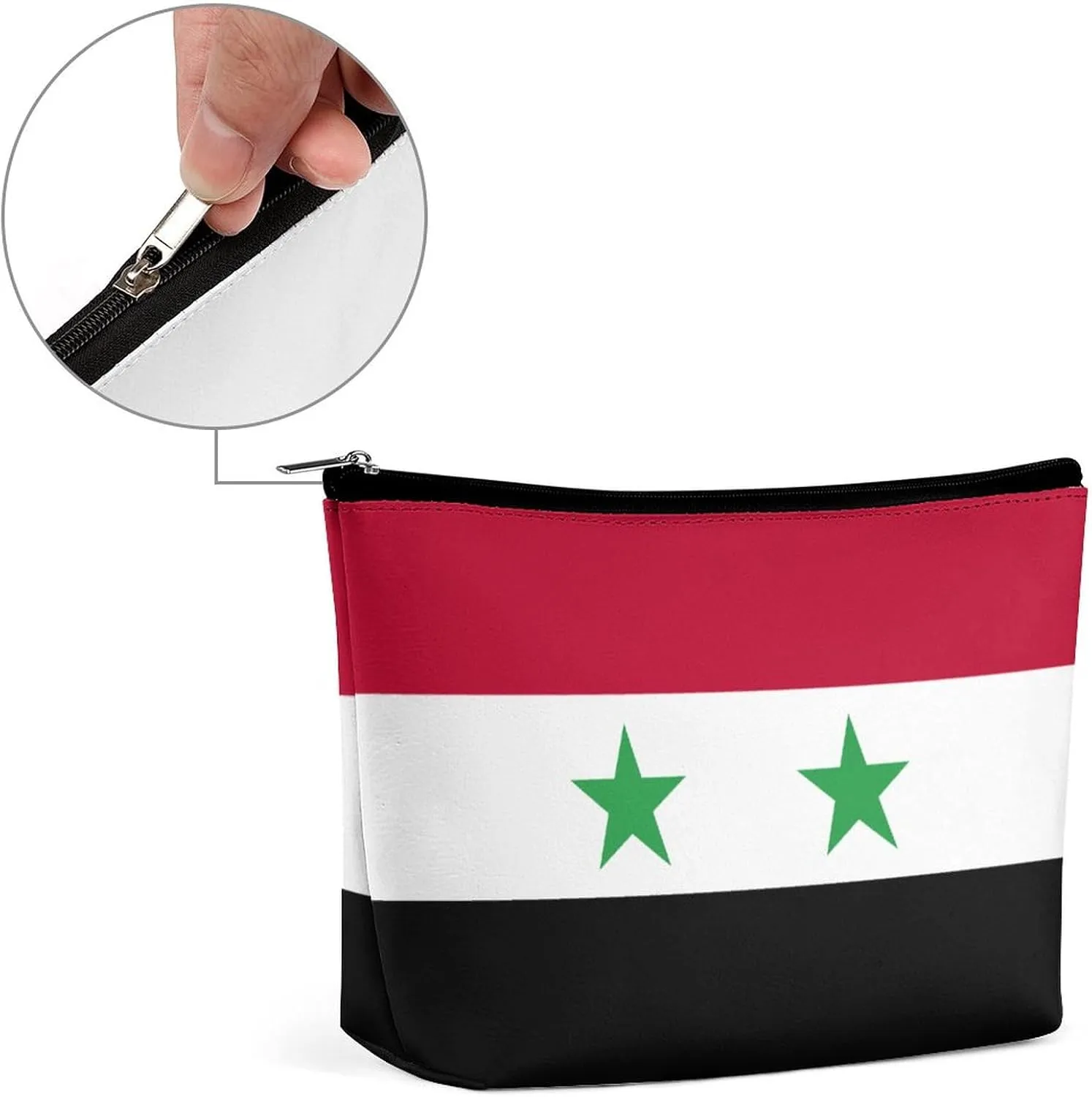 Flag of Syria Portable Travel Storage Cosmetic Bag,large Capacity Wash Bag One Size