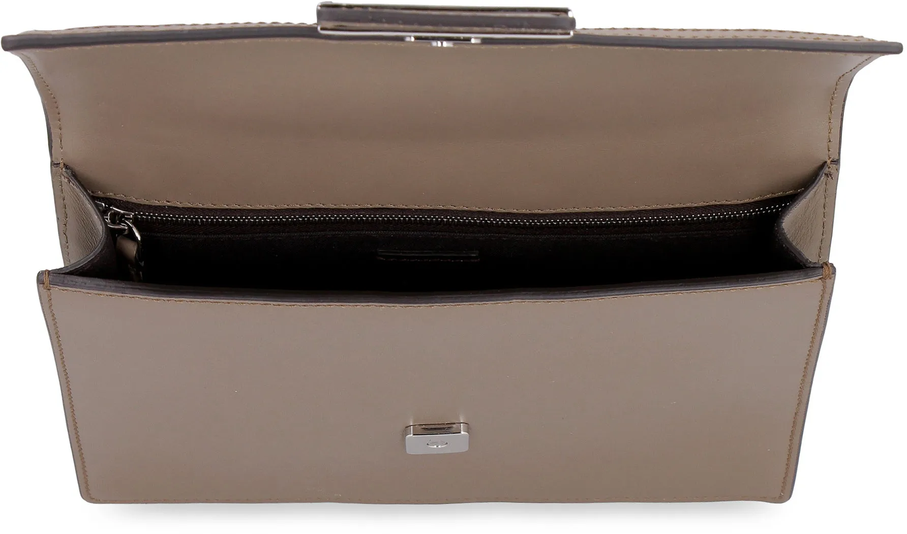 Flat Baguette leather messenger bag