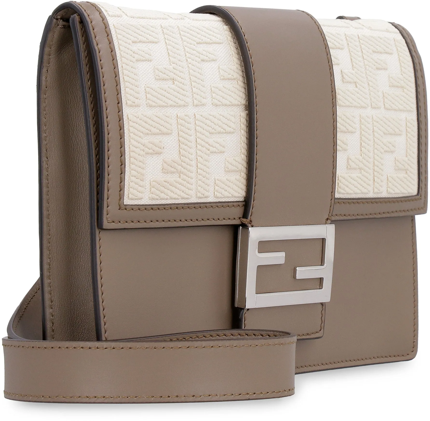 Flat Baguette leather messenger bag