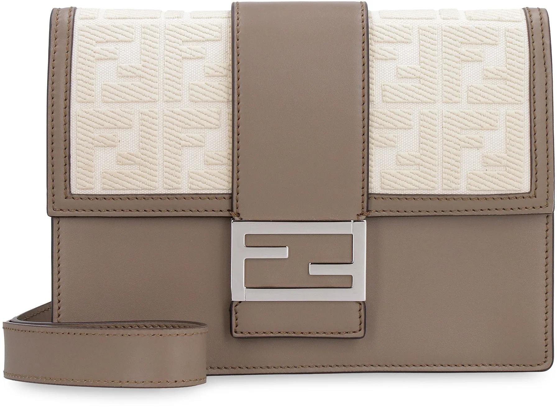 Flat Baguette leather messenger bag