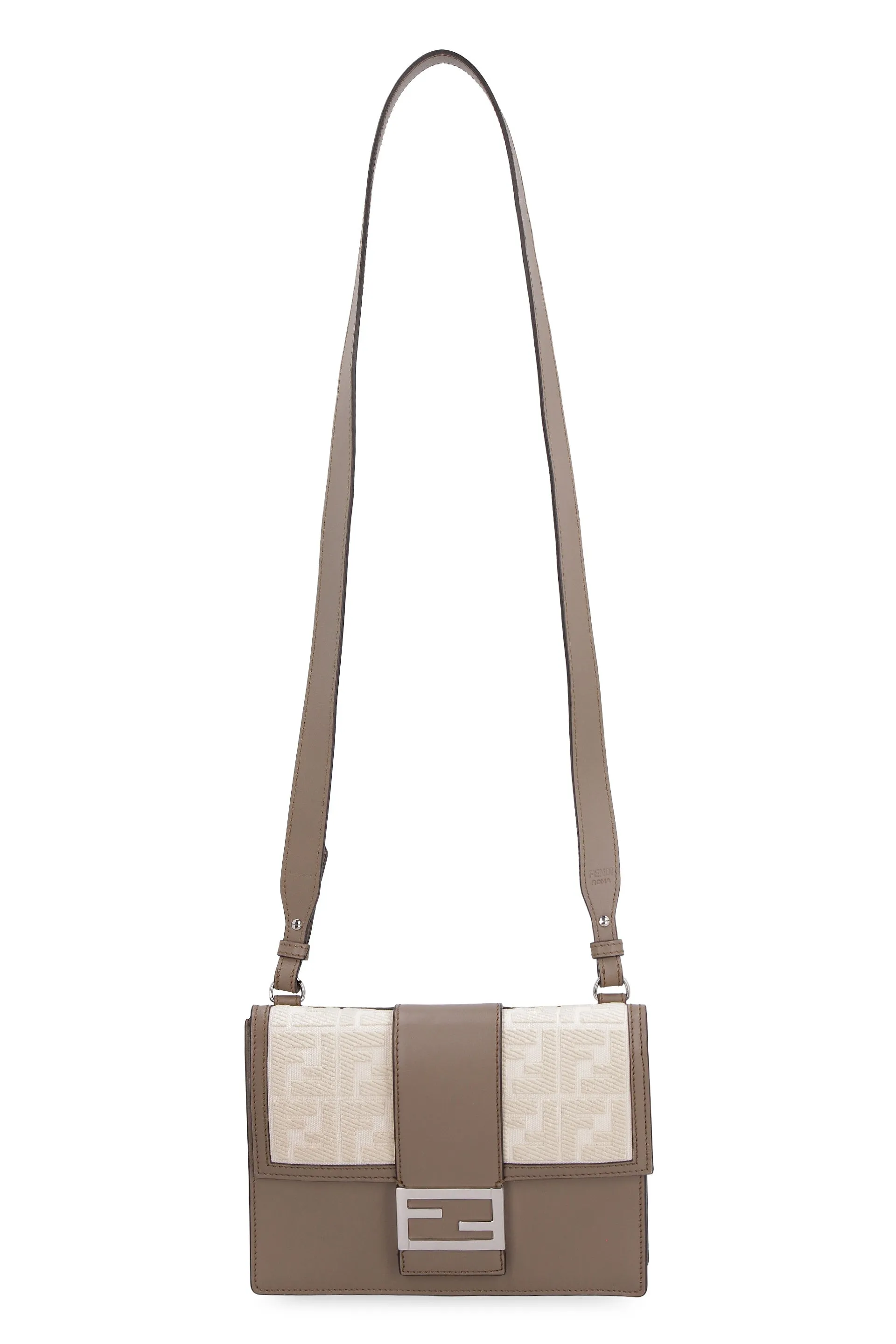 Flat Baguette leather messenger bag