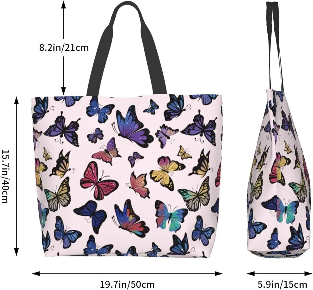 Flower Sugar Skull Tote Bags Reusable Women Shoulder Travel Beach Bag Shopping Work Daily