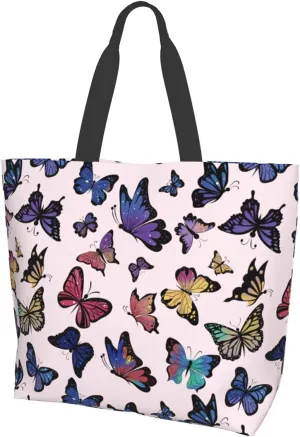 Flower Sugar Skull Tote Bags Reusable Women Shoulder Travel Beach Bag Shopping Work Daily