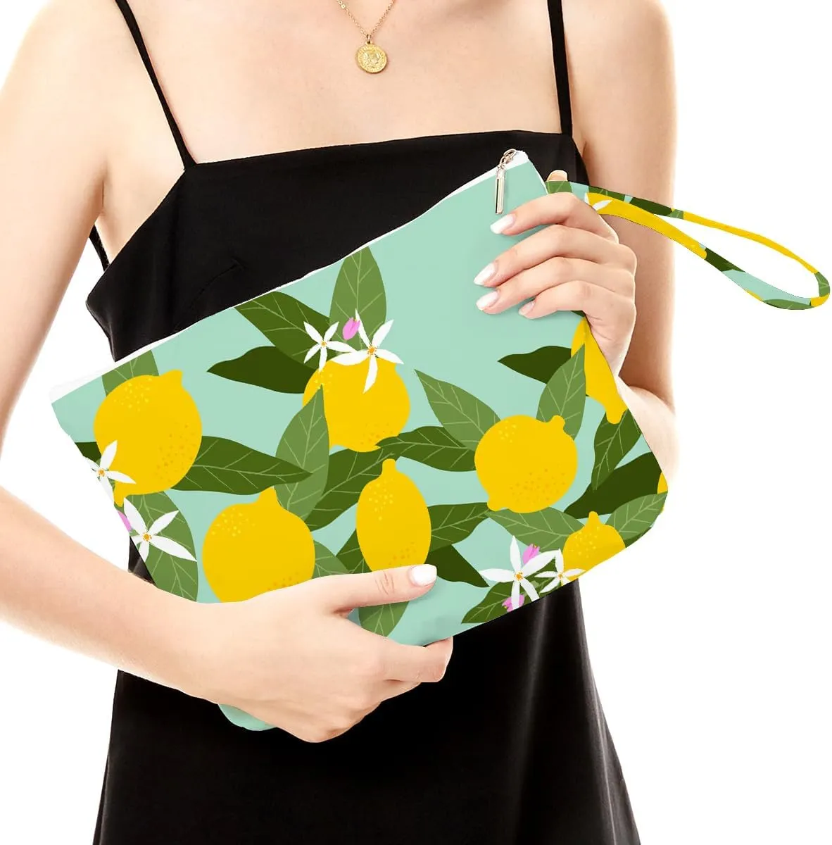 Fokongna Wet Bag Wet Dry Bag Beach Bag Wet Bag For Swimsuit, Travel Makeup Bag Toiletry Bag Waterproof Large Capacity for Women Girls Sister Friends Diaper Bag Strawberry lemon Decor