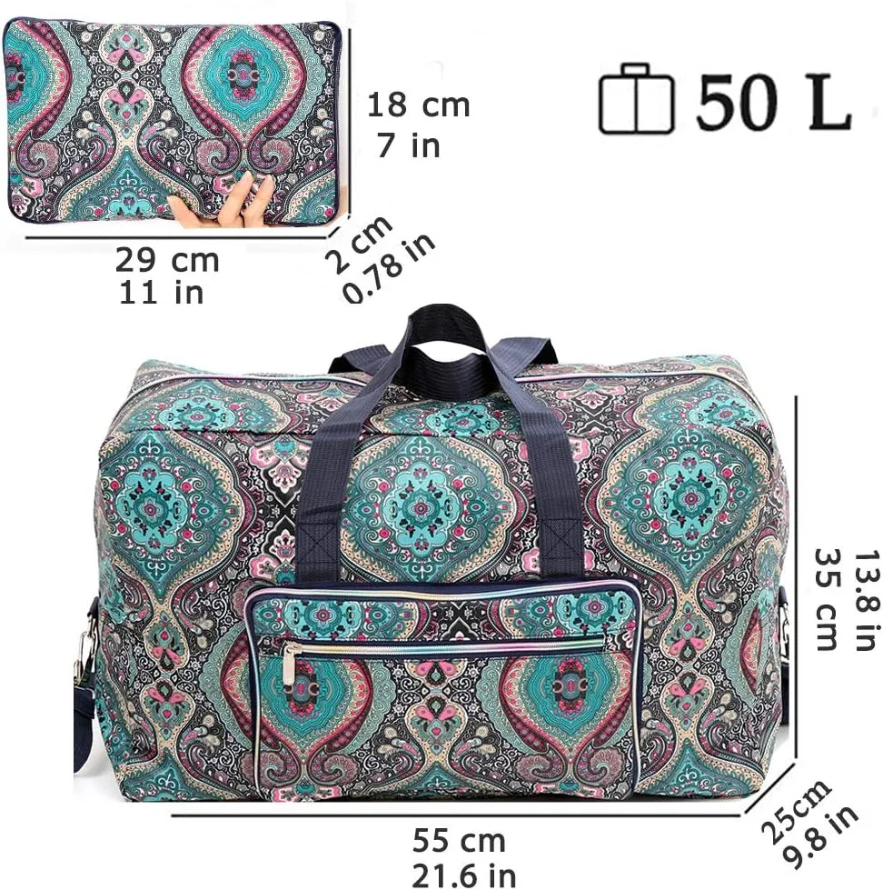 Foldable Large Travel Duffle Bag Waterproof Cute Overnight Carryon Weekender Bag for Women Girl