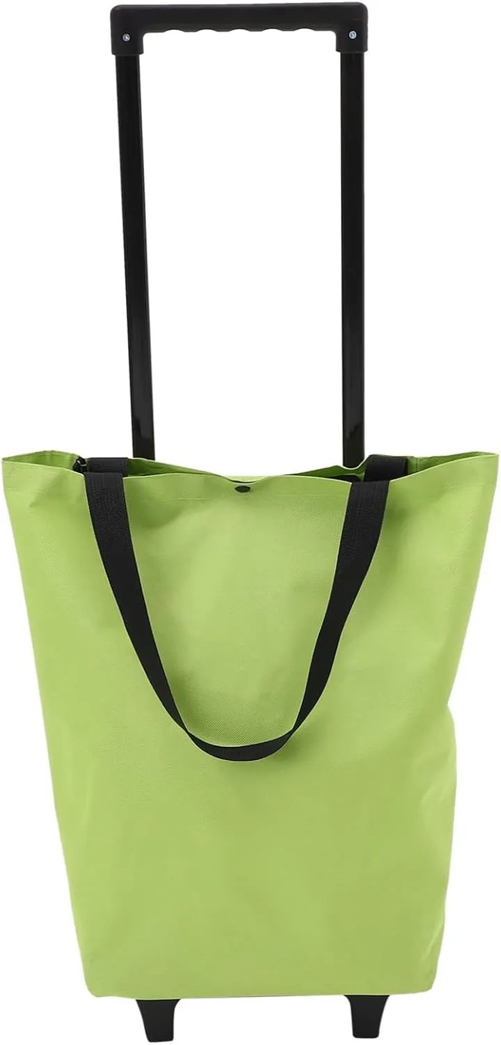 Foldable Shopping Trolley Tote Bag Portable Wheeled Cart for Groceries Lightweight Design Compact Convenient for