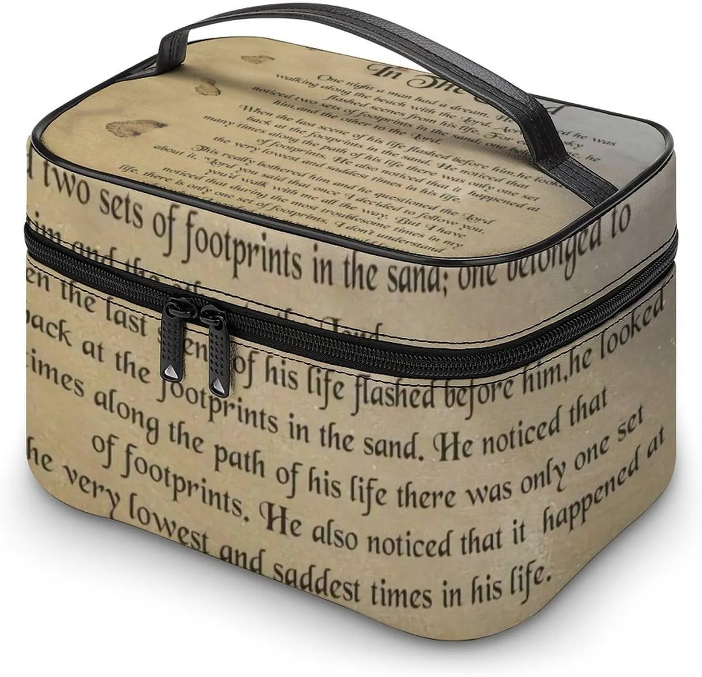 FootPrints in THESandPoem Characters Convenient Makeup Bag with Large Capacity, Scratch Resistant And Stain Resistant