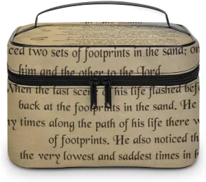 FootPrints in THESandPoem Characters Convenient Makeup Bag with Large Capacity, Scratch Resistant And Stain Resistant