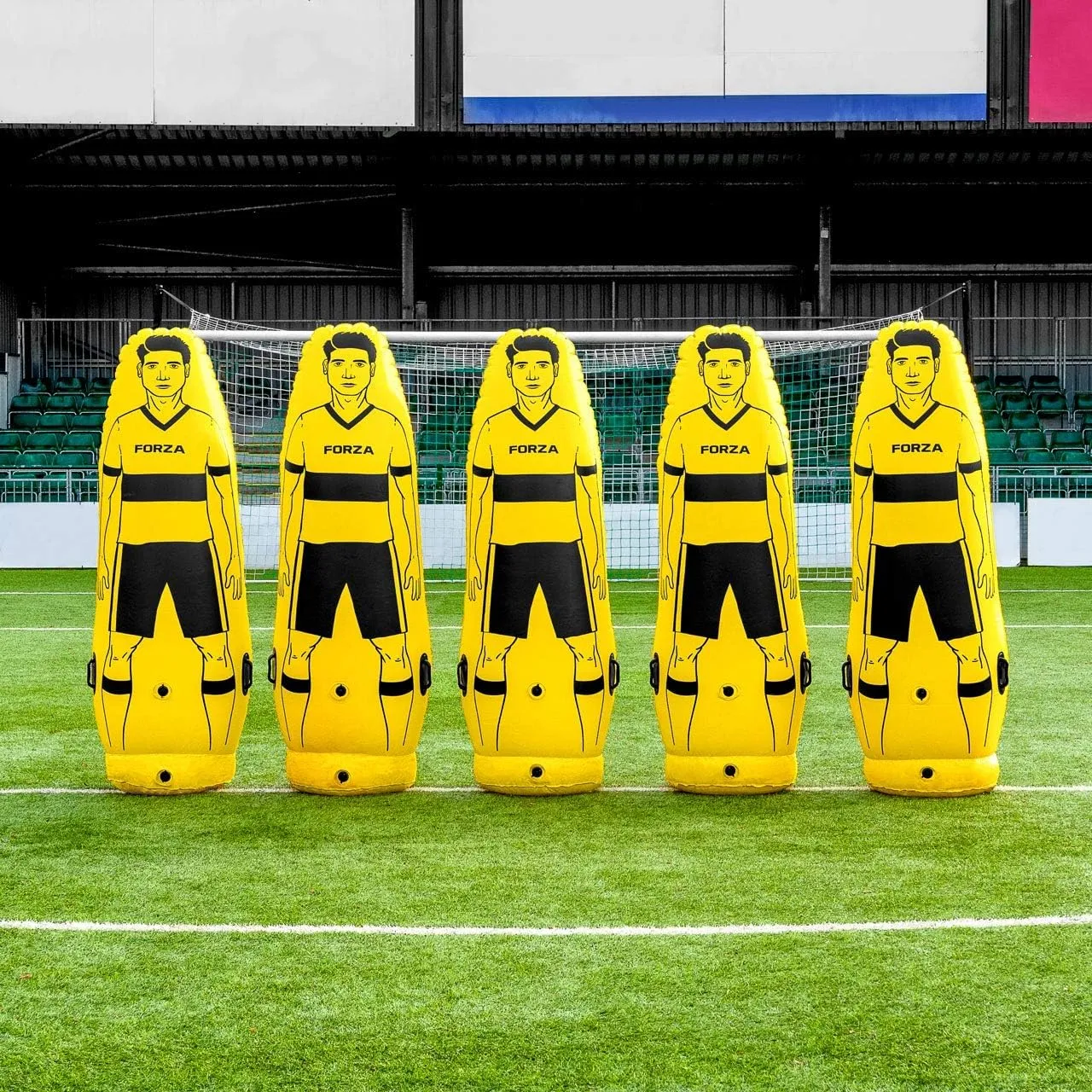 FORZA Pro Soccer Air Mannequin (Junior & Senior) | Inflatable Soccer Free Kick Training Dummies | Pack of 1, 3 or 5 Soccer Dummy Wall | Optional Carry Bag