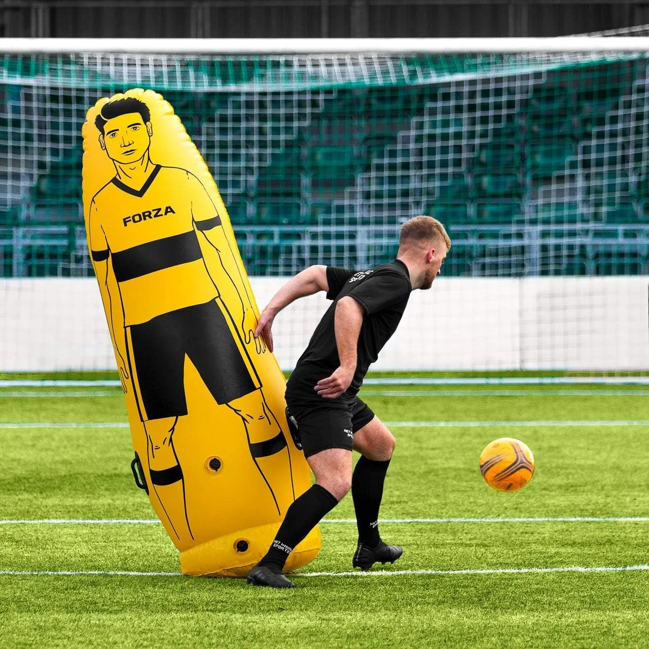 FORZA Pro Soccer Air Mannequin (Junior & Senior) | Inflatable Soccer Free Kick Training Dummies | Pack of 1, 3 or 5 Soccer Dummy Wall | Optional Carry Bag