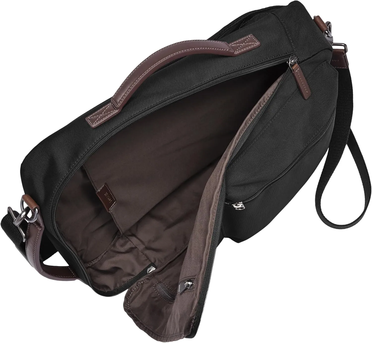 Fossil Men's Buckner Fabric Small Convertible Travel Backpack and Briefcase Messenger Bag, Black, (Model: MBG9475001)