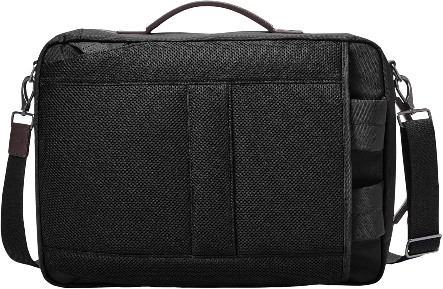 Fossil Men's Buckner Fabric Small Convertible Travel Backpack and Briefcase Messenger Bag, Black, (Model: MBG9475001)