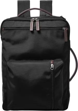 Fossil Men's Buckner Fabric Small Convertible Travel Backpack and Briefcase Messenger Bag, Black, (Model: MBG9475001)