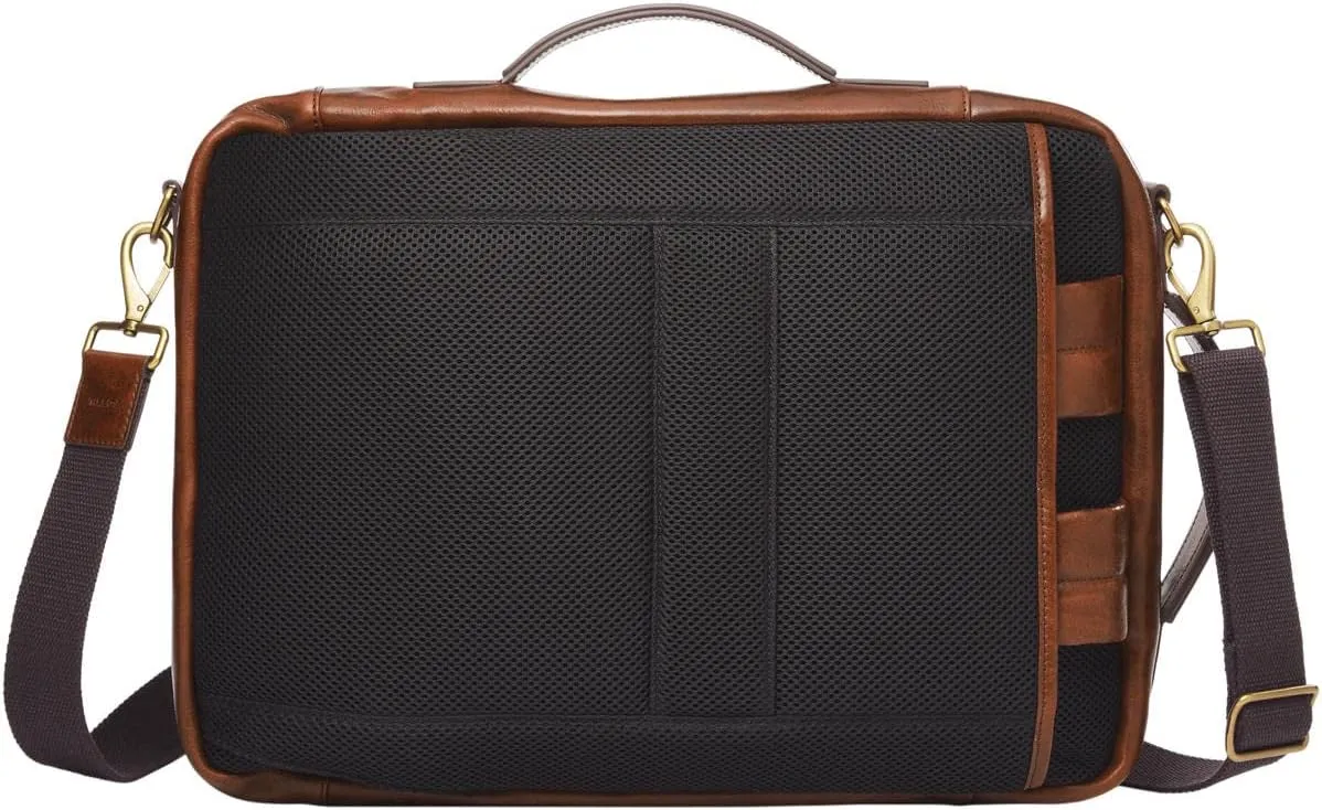 Fossil Men's Buckner Fabric Small Convertible Travel Backpack and Briefcase Messenger Bag, Black, (Model: MBG9475001)
