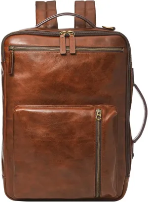 Fossil Men's Buckner Fabric Small Convertible Travel Backpack and Briefcase Messenger Bag, Black, (Model: MBG9475001)
