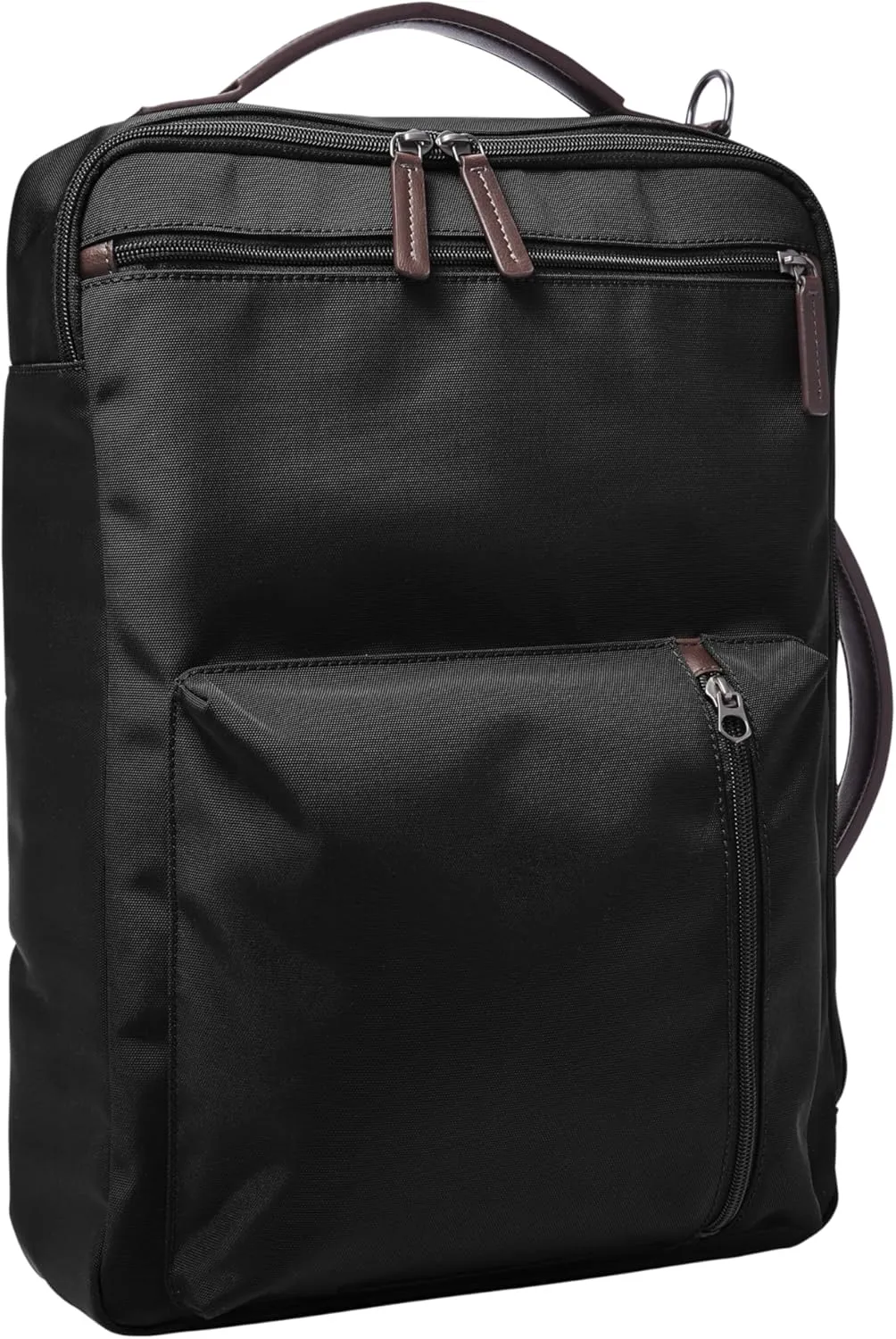 Fossil Men's Buckner Fabric Small Convertible Travel Backpack and Briefcase Messenger Bag, Black, (Model: MBG9475001)