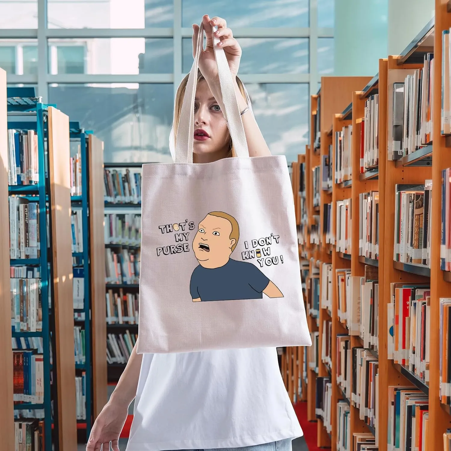 FOTAP King Hill Quote Gift TV Series Fans Cosmetic Bag King Hill Cartoon Cosmetic Bag Bobby Character Inspired Gift (My Purse tote)