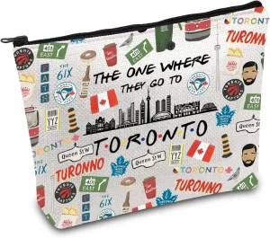 FOTAP Toronto Canada Trip Makeup Bag Toronto Souvenirs Gift Toronto Canadian Travel Bag Toronto Vocation Gifts Toronto Honeymoon Gift (Toronto)