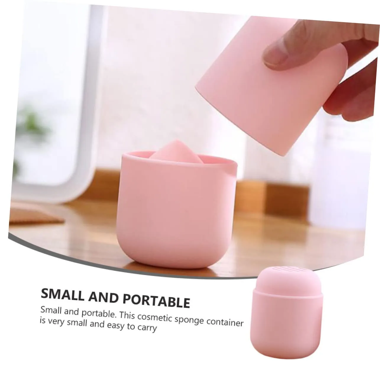 FRCOLOR 3pcs Cosmetic Blender Case Silicone Makeup Sponge Holder Portable Puff Rack Travel Makeup Case