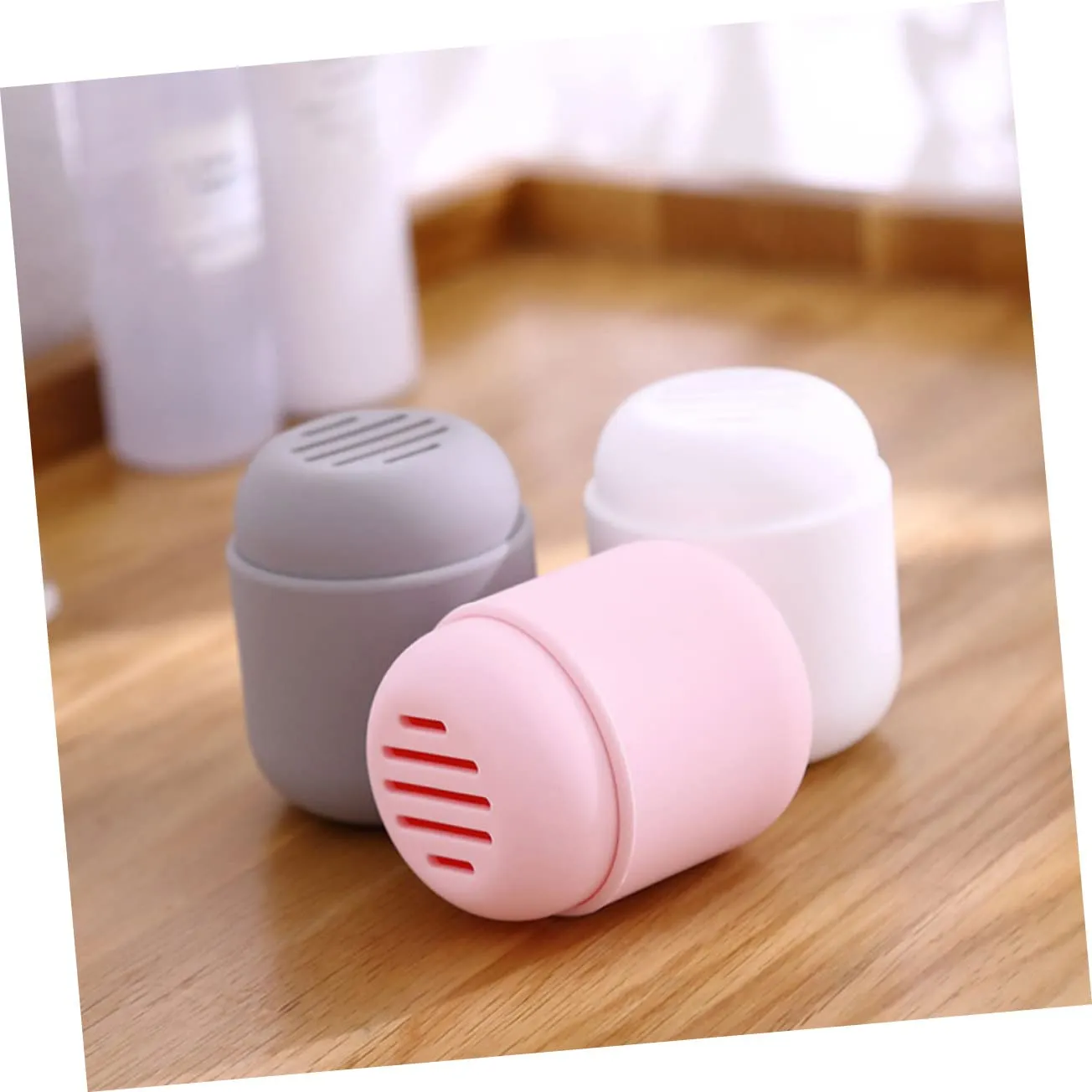 FRCOLOR 3pcs Cosmetic Blender Case Silicone Makeup Sponge Holder Portable Puff Rack Travel Makeup Case