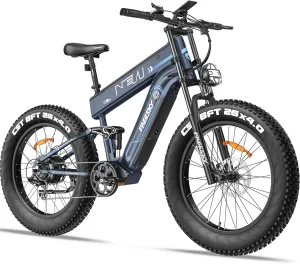 FREESKY Alaska Pro 2025 Dual Battery Electric Bike for Adults Peak 2500W 48V 41Ah 38MPH&160 Miles Long Range 26" Fat Tire Full Suspension E Bike with Dual Hydraulic Brakes