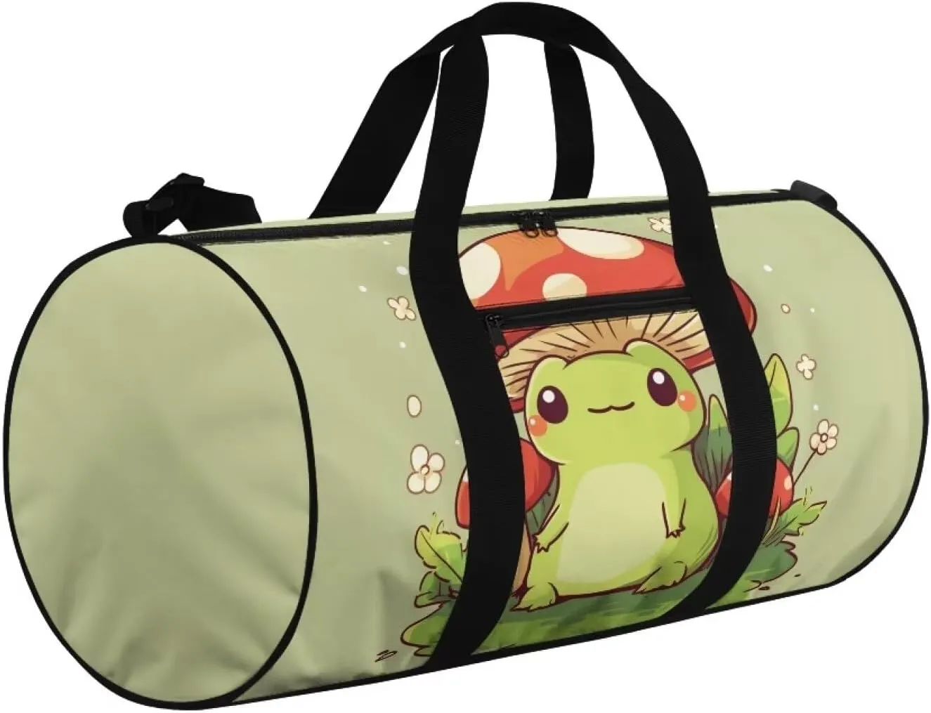 Frog Mushroom Large Capacity Travel Bag Crossbody Bag Weekend Duffel Bag Women Shoulder Messenger Bag Canvas Handbag