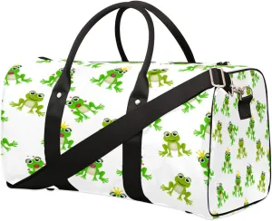 Frog Queen Travel Duffel Bag, Foldable Sport Gym Tote Bag, Waterproof Weekender Overnight Bag with Shoulder Strap, Carry On Luggage Handbag for Men and Women