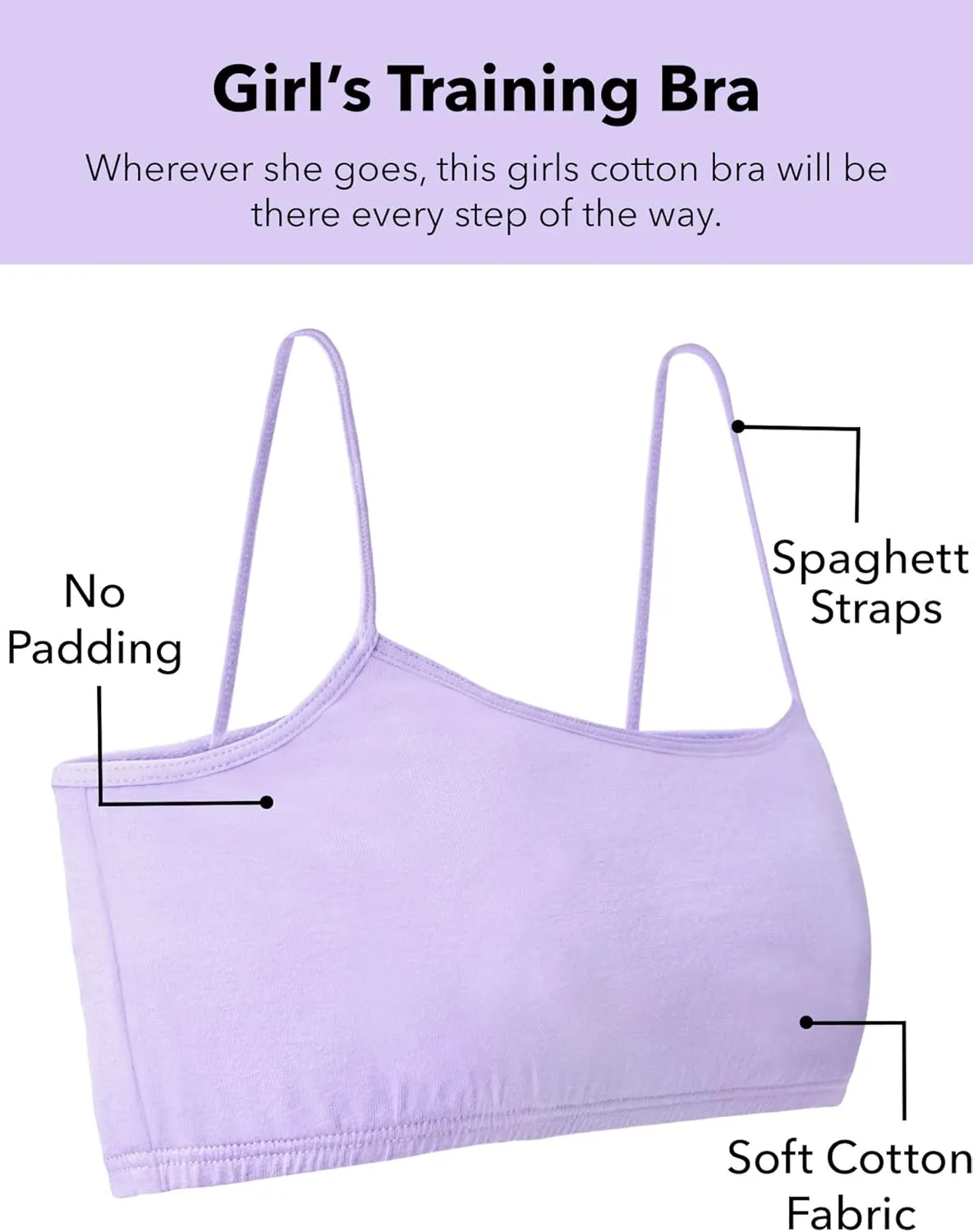 Fruit of the Loom Big Girls Training Bra Value Packs available in Cotton & Seamless!