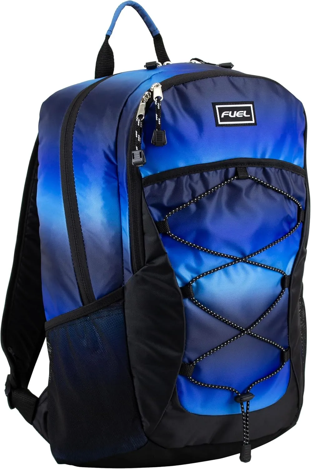 FUEL Rider Sport Hiking Backpack Laptop Travel Carry On Luggage Daypack Bag, Bungee for Travel, Leisure, Outdoors, Blue Ombre