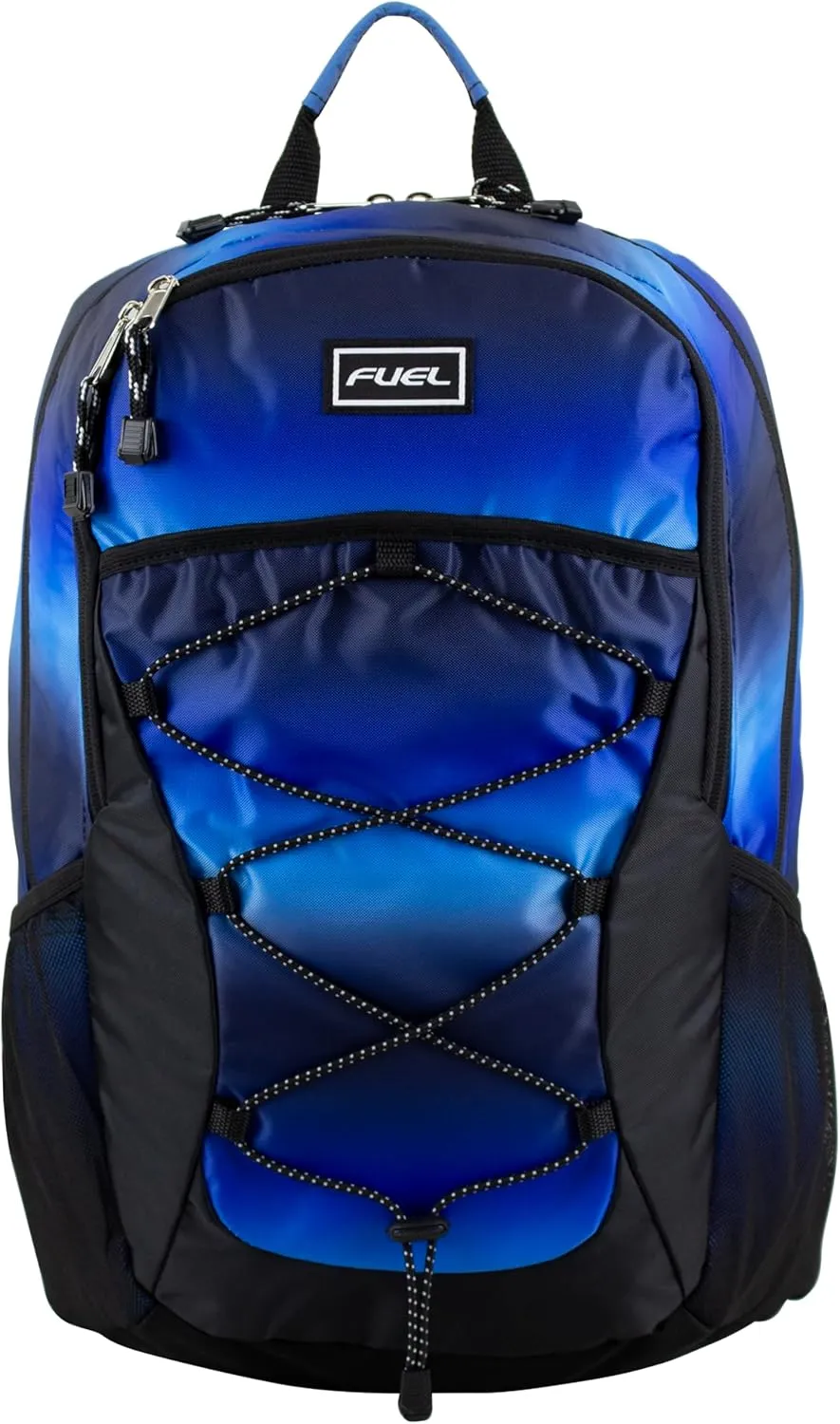 FUEL Rider Sport Hiking Backpack Laptop Travel Carry On Luggage Daypack Bag, Bungee for Travel, Leisure, Outdoors, Blue Ombre