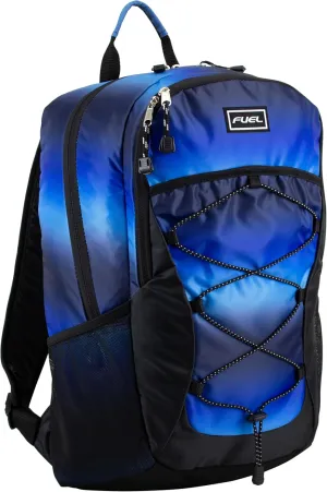 FUEL Rider Sport Hiking Backpack Laptop Travel Carry On Luggage Daypack Bag, Bungee for Travel, Leisure, Outdoors, Blue Ombre