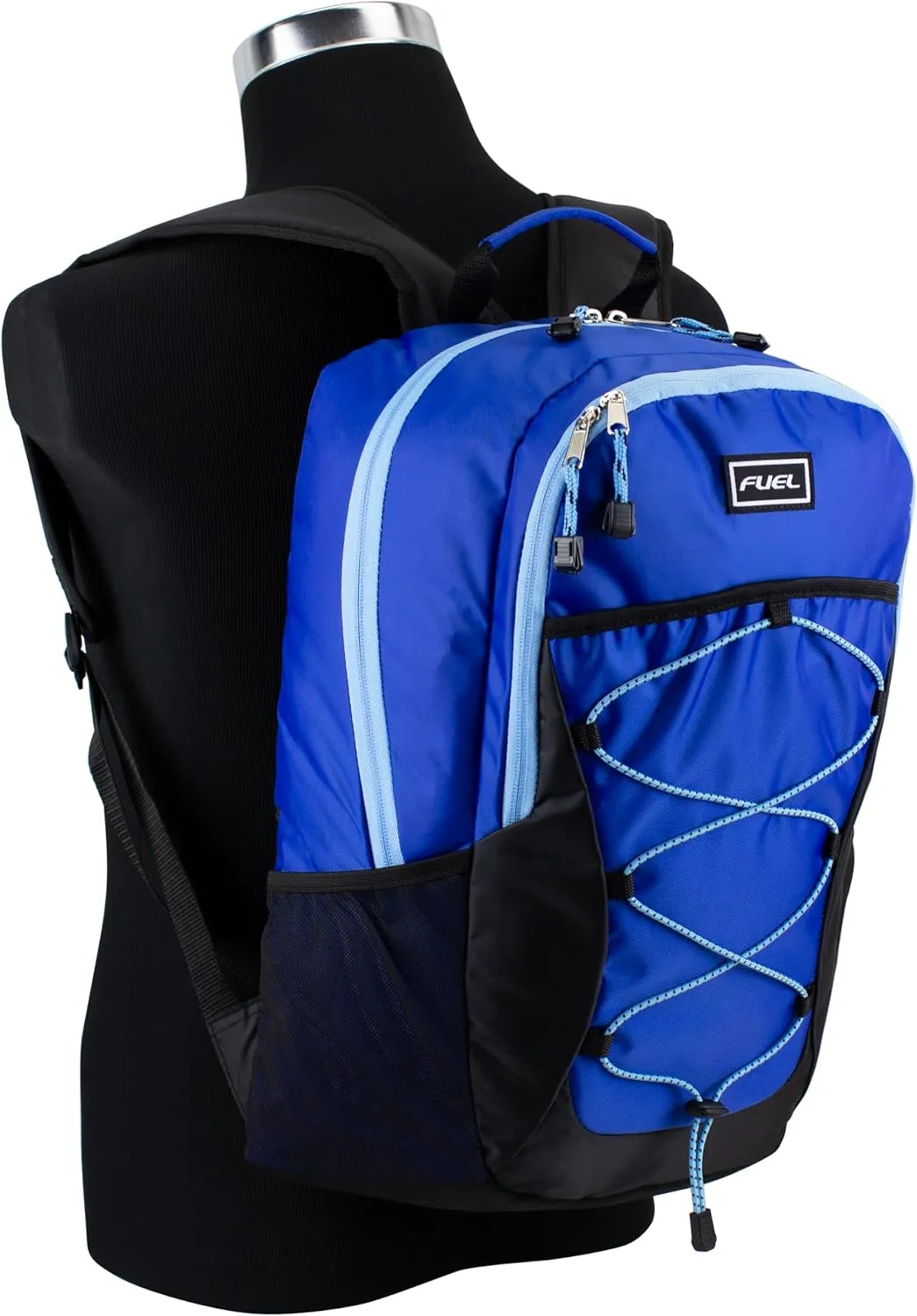 FUEL Rider Sport Hiking Backpack Laptop Travel Carry On Luggage Daypack Bag, Bungee for Travel, Leisure, Outdoors, Blue