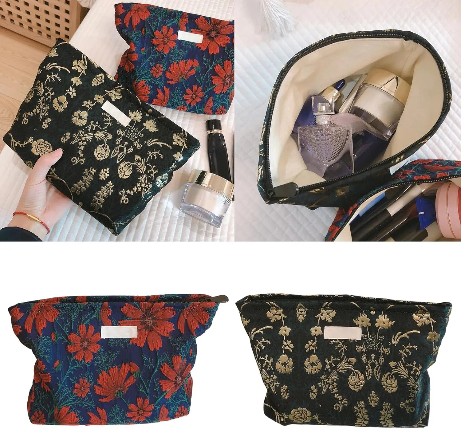 Functional Makeup Storage Bag Travel Toiletry Case Cosmetic for Travel Or Daily Use, Red