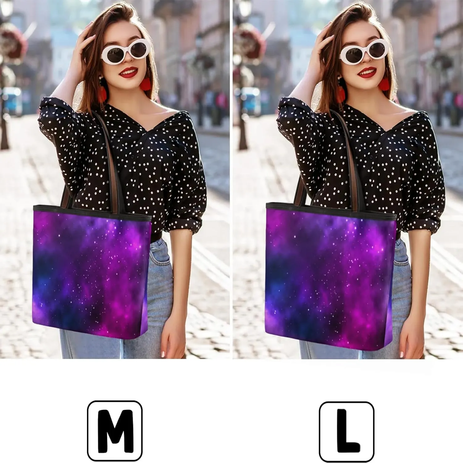 Galaxy Purple Cloud Nebula Tote Bag for Women Womens Handbags Tote Bag for Work Shopping Travel Beach