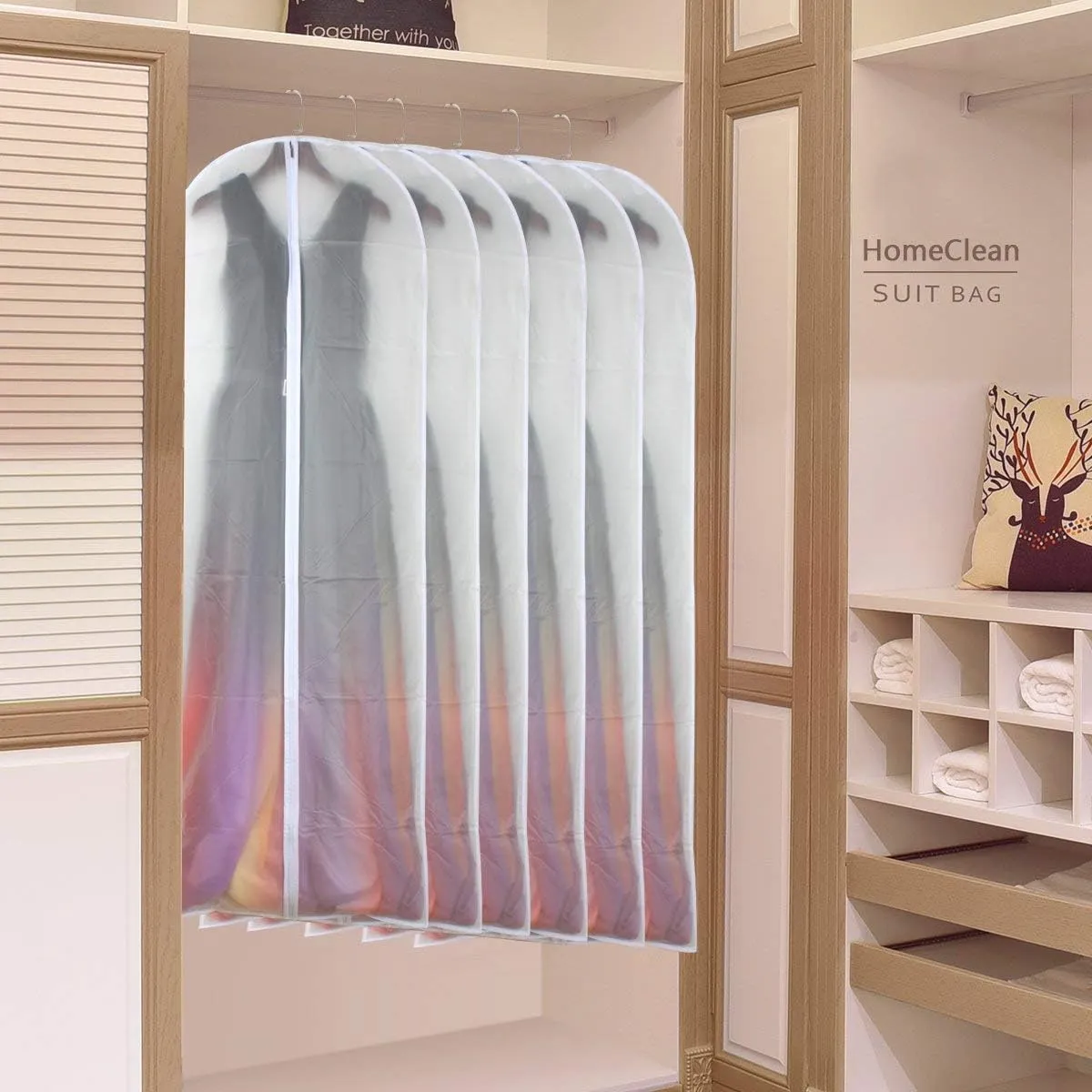 Garment Bag Clear for Long Dress 24'' x 54'' Garment Bags Dust Cover White Breathable Full Zipper for Clothes Closet
