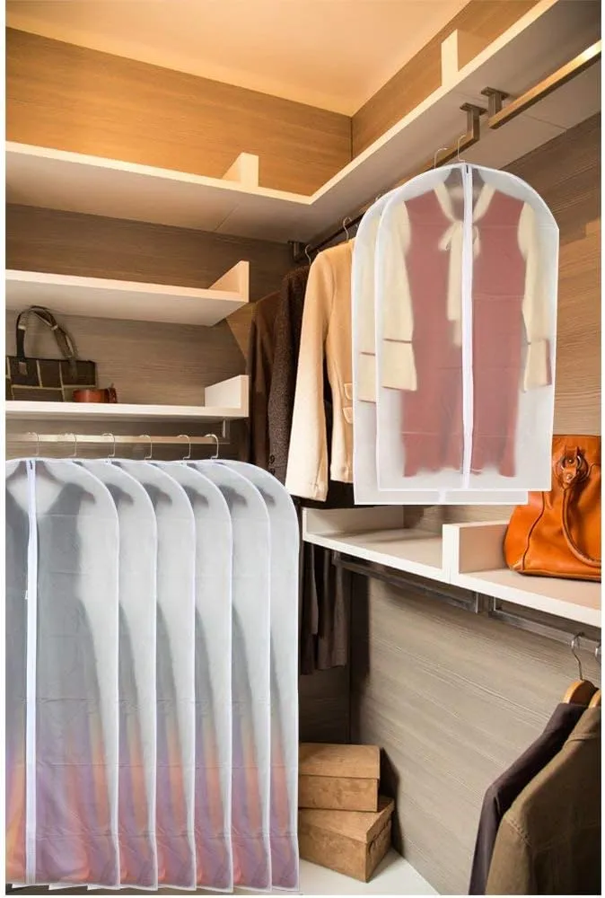 Garment Bag Clear for Long Dress 24'' x 54'' Garment Bags Dust Cover White Breathable Full Zipper for Clothes Closet