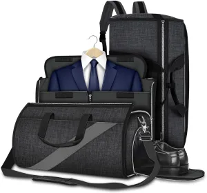 Garment Bag Large Duffel Bag Suit Travel Bag for Travel，Weekend Travel Backpack,Travel Flight Bag with Shoes Pouch for Men Women