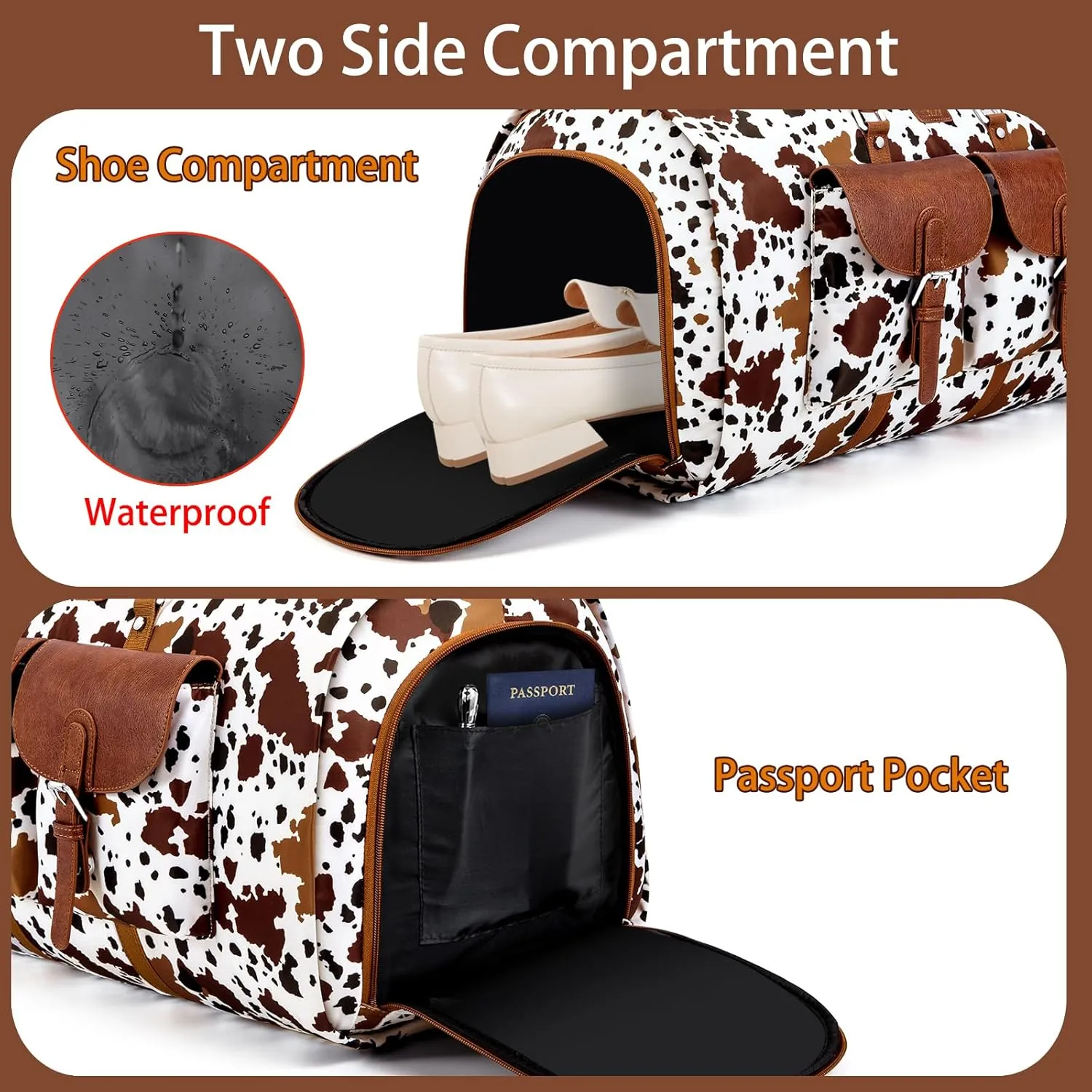 Garment Duffel Bag for Travel - Convertible Carry on Garment Duffel Travel Bag for Women Men Large Weekender Bag with Shoes Pouch 2 in 1 Hanging Suit Travel Duffel Bag 3pcs Set