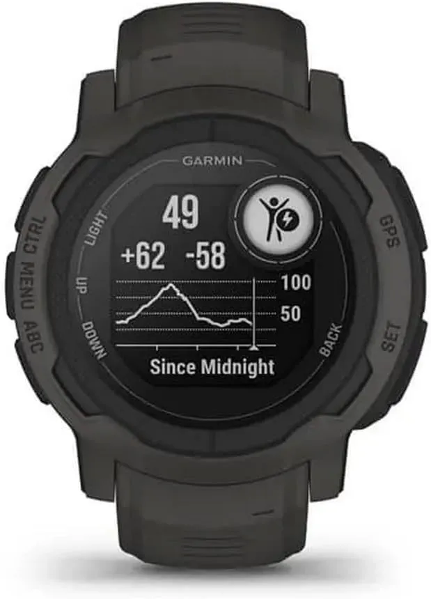 Garmin 010-02626-10 Instinct 2, Rugged Outdoor Watch with GPS, Built for All Elements, Multi-GNSS Support, Tracback Routing and More, graphite
